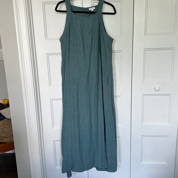 Pure J. Jill Linen Tank Maxi Dress – Size Large – Blue-Green – EUC - Picture 3 of 9